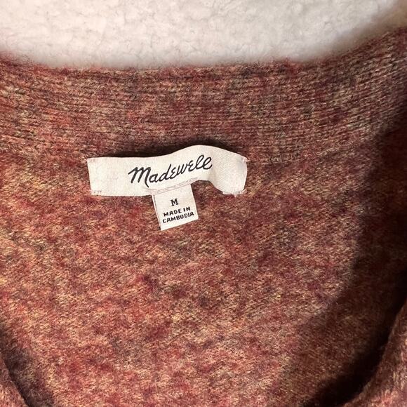 Madewell Cardigan Sweater Womens Medium Brown Merino Wool Button Front Relaxed - Picture 3 of 6